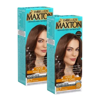 Kit 2 Tintura Creme Maxton Chocolate 6.7