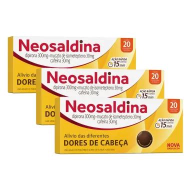 Kit 3 Neosaldina Drágeas com 20 Unidades