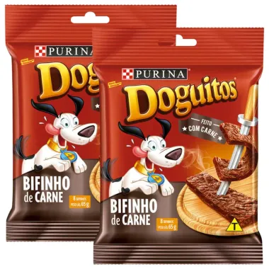 Doguitos Petisco para Cães Sabor Bifinho Carne com 65g