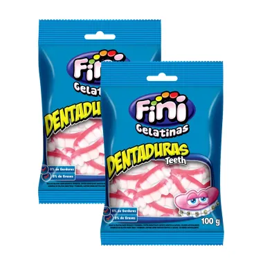 Kit 2 Balas de Gelatina Fini Dentaduras 100g