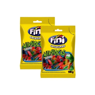 Kit 2 Balas de Gelatina Fini Minhocas Sortidas 100g