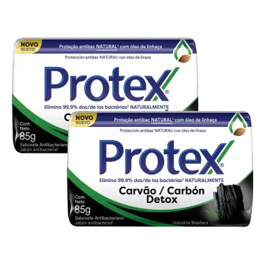 Kit 2 Sabonete em Barra Protex Carvão Detox 85g