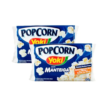 Kit 2 Pipoca para Microondas Popcorn Yoki Manteiga