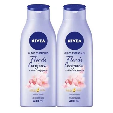 Loção Nivea Óleos Essenciais Flor de Cerejeira 400ml | Kit com duas unidades