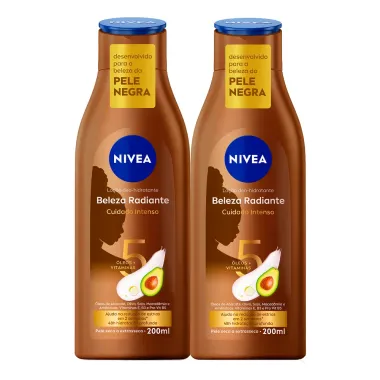 Kit 2 Loção Deo Hidratante Nivea Beleza Radiante Cuidado Intenso Pele Seca a Extrasseca 200ml