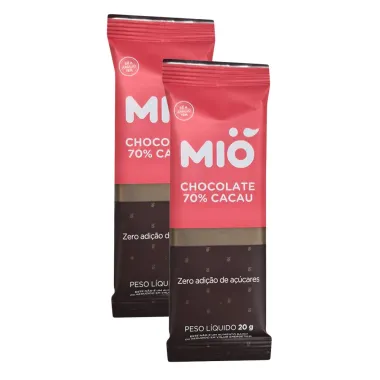 Kit 2 Chocolate Mió 70% Cacau Zero 20g