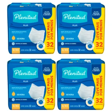 Kit Roupa Íntima Plenitud Plus Unissex Tamanho G/XG 32 Unidades