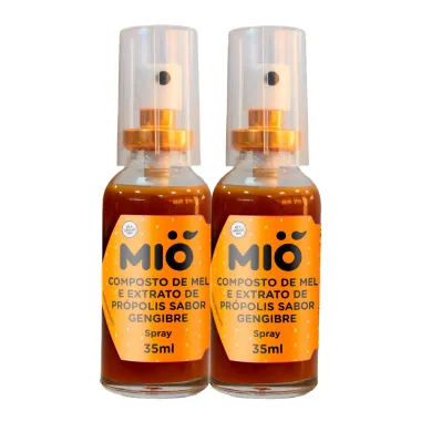 Kit 2 Composto de Mel e Extrato de Própolis Mió Sabor Gengibre Spray 35ml