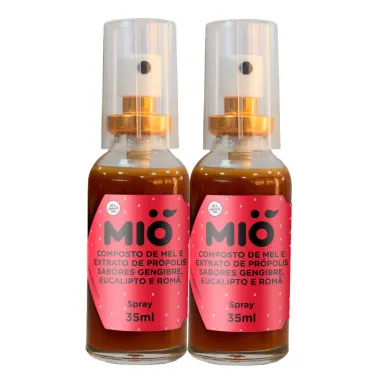 Kit 2 Composto de Mel e Extrato de Própolis Mió Sabor Gengibre, Romã e Eucalipto Spray 35ml