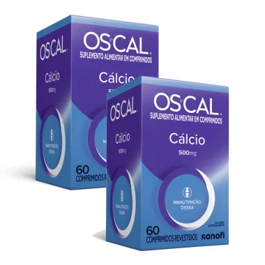 Kit 2 OS-CAL Cálcio 500mg com 60 Comprimidos Revestidos