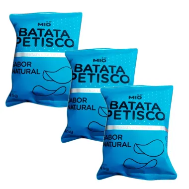 Kit 3 Batata Petisco Mió Sabor Natural 45g