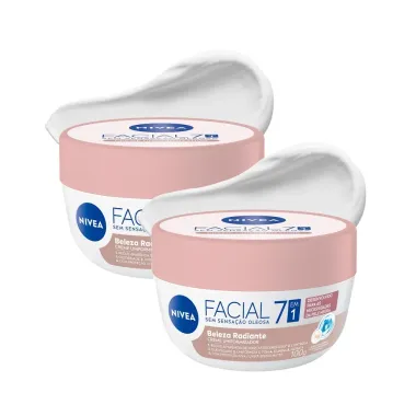 Kit 2 Creme Facial Nivea Uniformizador Beleza Radiante 7 em 1 100g