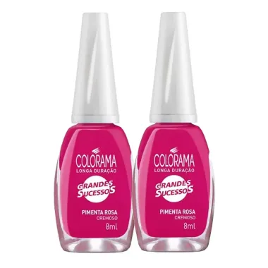 Kit 2 Esmalte Colorama Grandes Sucessos Cor Pimenta Rosa com 8ml