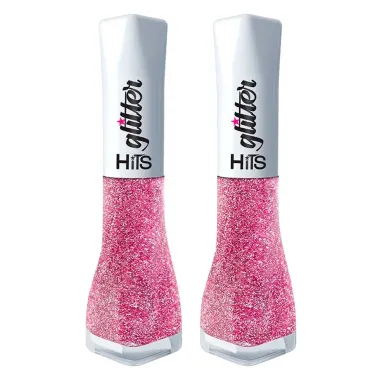 Kit 2 Esmalte Hits Glitter Cor Caracas 8ml