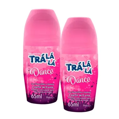 Kit 2 Desodorante Infantil Tr&aacute; L&aacute; L&aacute; Dance Roll-on 65ml