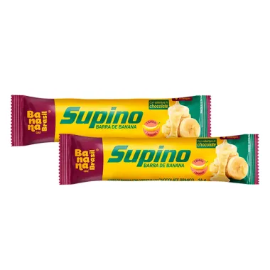 Kit 2 Barra de Fruta Supino Banana com Chocolate Branco com 27g
