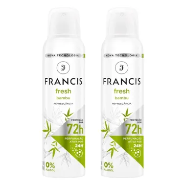 Kit Desodorante Francis Fresh Bambu Aerosol Antitranspirante 72h 150ml - 2 Unidades