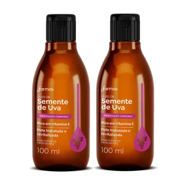 Kit 2 Óleo Capilar e Corporal Farmax Semente Uva com 100ml