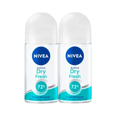 Kit 2 Desodorante Nivea Active Dry Fresh Roll-on Feminino 48h 50ml