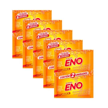 Kit 5 Sal de Fruta Eno Sabor Laranja com 2 Envelopes