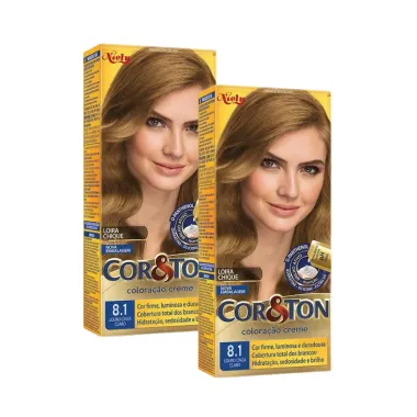 Kit 2 Coloração Niely Cor&Ton Louro Cinza Claro 8.1