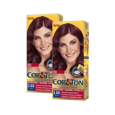 Kit 2 Colora&ccedil;&atilde;o Niely Cor&Ton Violine 3.66
