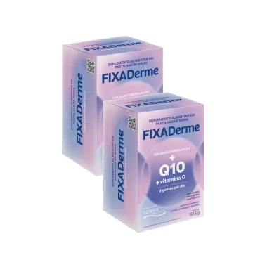 Kit 2 Col&aacute;geno Hidrolisado FixaDerme Q10 + Vitamina C Verisol Gomas Mastig&aacute;veis 157,5g