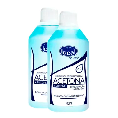 Removedor de Esmalte Ideal à Base de Acetona 100ml | Kit com duas unidades