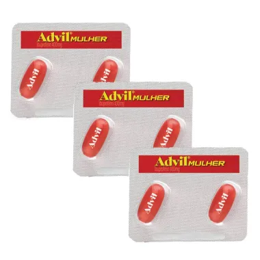 Kit 3 Advil Mulher 400mg com 2 C&aacute;psulas L&iacute;quidas