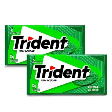 Kit 2 Chiclete Trident Menta 8g