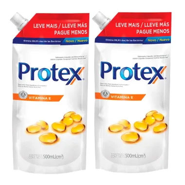Kit 2 Sabonete Líquido Protex Vitamina E Refil 500ml