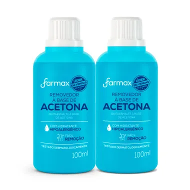 Kit 2 Removedor de Esmalte Farmax à Base de Acetona 100ml