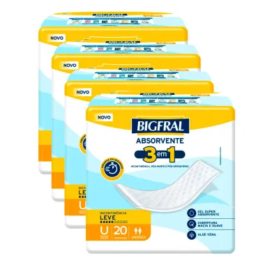 Kit 4 Absorvente Geriátrico Bigfral Regular