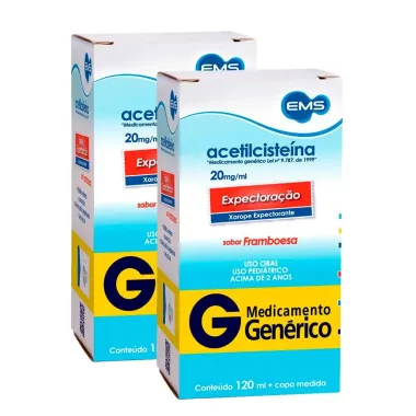 Kit 2 Acetilcisteína 20mg/ml EMS Genérico Xarope com 120ml