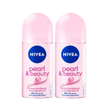 Kit 2 Desodorante Antitranspirante Nivea Roll On Pearl & Beauty 50ml