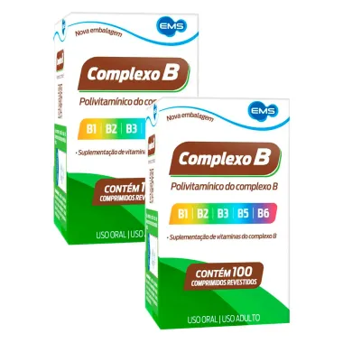 Kit 2 Complexo B EMS com 100 Comprimidos