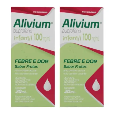 Kit 2 Alivium 100mg/ml Pediátrico Gotas com 20ml