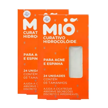 Kit 2 Curativo Hidrocolóide Mió para Acne e Espinha 24 Unidades