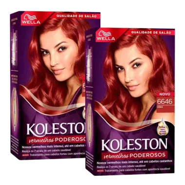 Kit 2 Tinta de Cabelo Koleston Cereja 6646