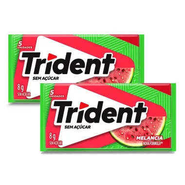 Kit 2 Chiclete Trident Melancia 8g com 5 Unidades