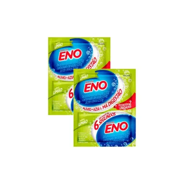Kit 2 Sal de Fruta Eno Sabor Lim&atilde;o com 2 Envelopes de 5g cada