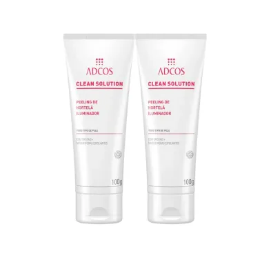 Kit 2 Clean Solution Adcos Peeling de Hortelã Iluminador 100g