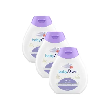 Kit 3 Lo&ccedil;&atilde;o Relaxante Hidratante Dove Baby Pele Macia e Saud&aacute;vel 200ml