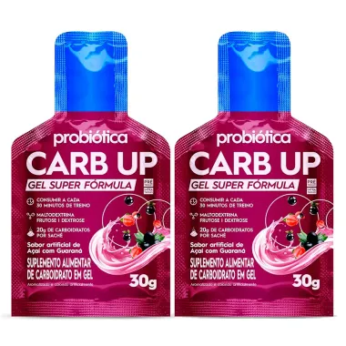 Kit 2 Carb Up Probi&oacute;tica Gel Super F&oacute;rmula Sabor A&ccedil;a&iacute; com Guaran&aacute; Gel 30g