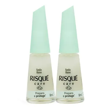 Kit 2 Base Unha Risqué Linha de Tratamento Seda Base com 8ml