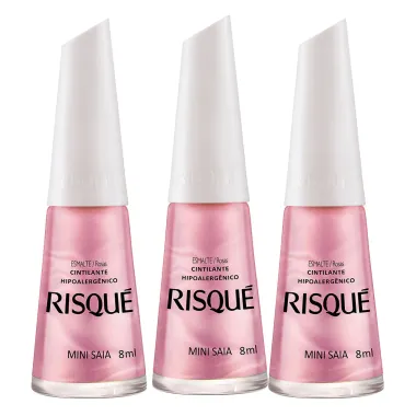 Kit 2 Esmalte Risqu&eacute; Cor Mini Saia Cintilante com 8ml