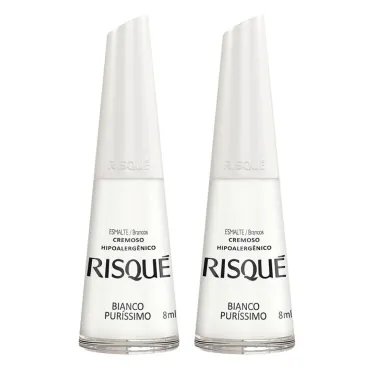 Esmalte Risqué Cor Bianco Puríssimo Hipoalergênico com 8ml