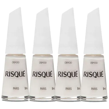 Esmalte Risqué Cor Paris Hipoalergênico 8ml | Kit com quatro unidades
