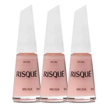 Kit 2 Esmalte Risqué Nude Natural Melissa 8ml