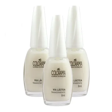 Kit 3 Esmalte Colorama Natural Cor Via Láctea Transparente com 8ml